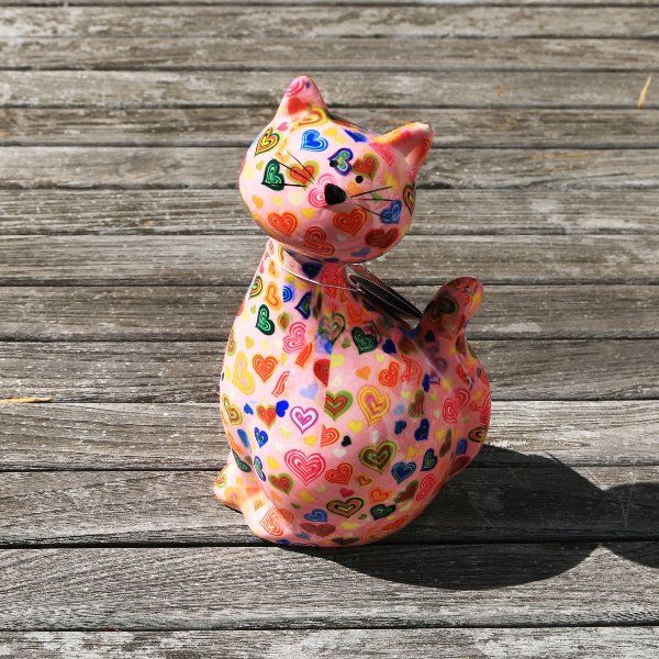 Spardose "Katze Caramel" Herzen-Hellrosa  von Pomme Pidou Bild 1